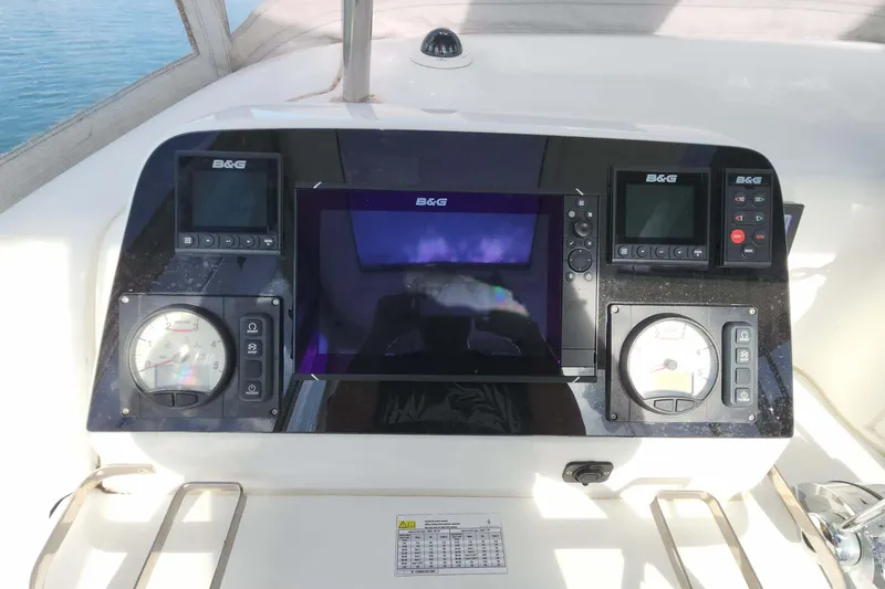 Slide: The Image of Control panel of a 2020 Lagoon 42 catamaran with B&G navigation equipment. - 9