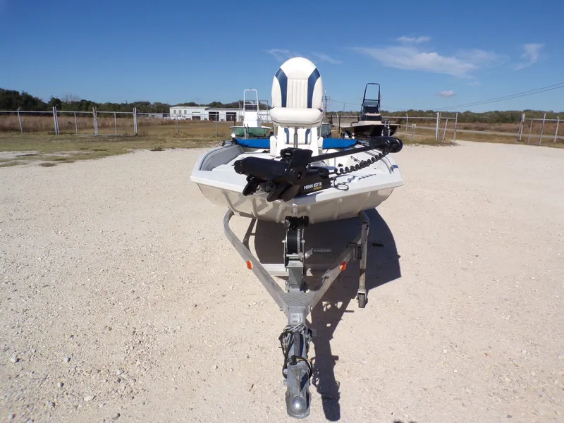 Slide: The Image of 2018 G3 Bay 18 boat on trailer, front view. - 10