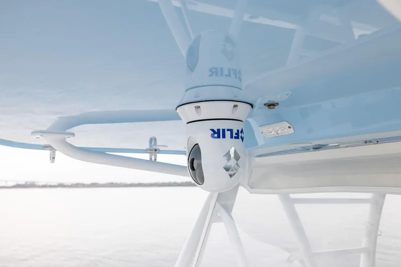 Slide: The Image of 2020 Invincible 40 Catamaran with FLIR camera system, showcasing advanced marine technology. - 17