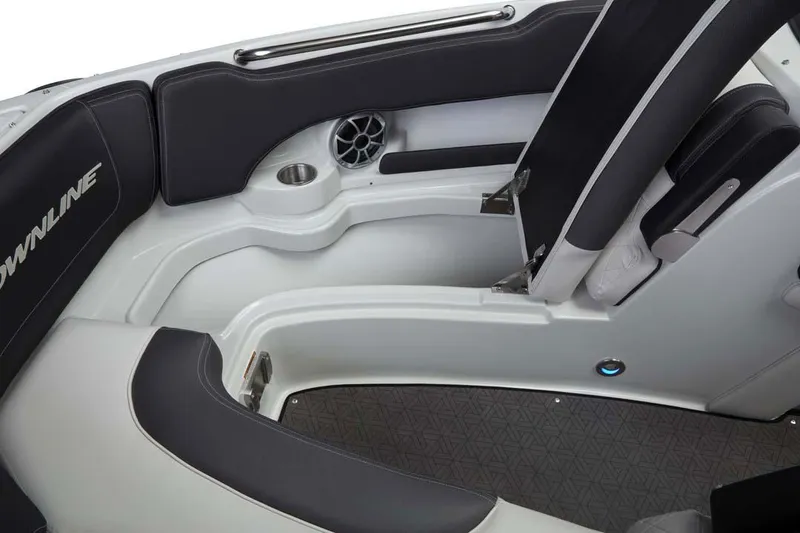 Slide: The Image of Manufacturer Provided Image: 2025 Crownline 220 SS LPX boat interior with sleek seating and modern design. - 17