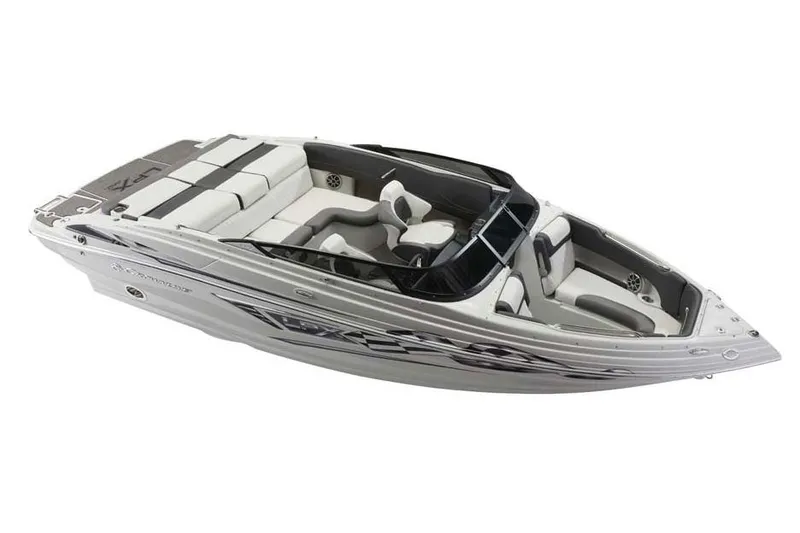 Slide: The Image of Manufacturer Provided Image: 2025 Crownline 220 SS LPX speedboat with sleek design and modern seating arrangement. - 2