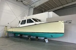 The Image of 2007 True North 38 Heritage boat in indoor storage facility. - 0