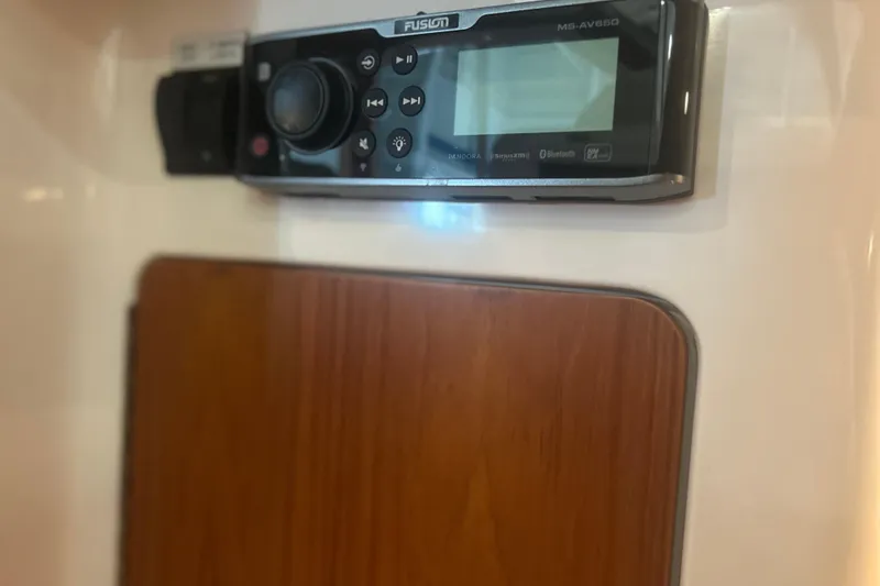 Slide: The Image of Fusion MS-AV650 stereo system on 2007 True North 38 Heritage boat interior. - 30