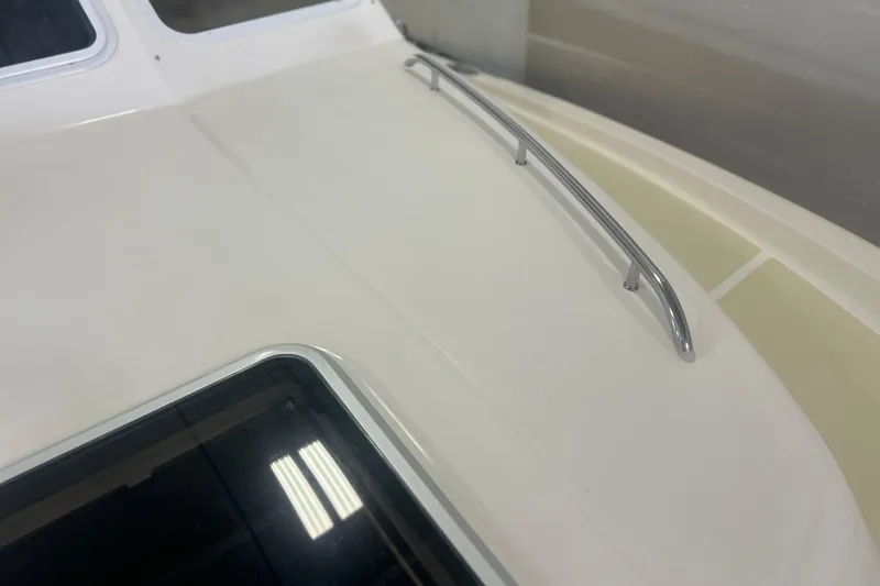 Slide: The Image of 2007 True North 38 Heritage boat deck with stainless steel railing. - 7