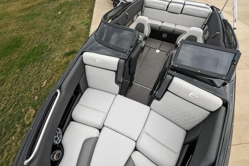 Slide: The Image of 2024 Crownline 240 SS LPX boat interior with luxurious seating and modern design. - 11
