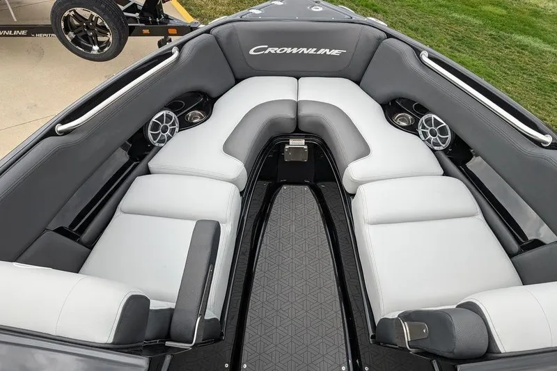 Slide: The Image of 2024 Crownline 240 SS LPX boat interior with luxurious seating and modern design. - 9