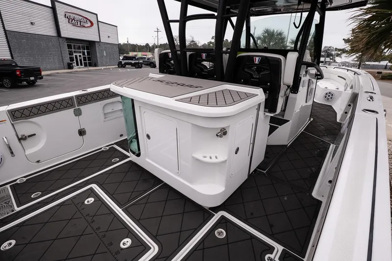 Slide: The Image of 2023 Wellcraft 352 Fisherman boat interior with sleek design and modern amenities. - 10