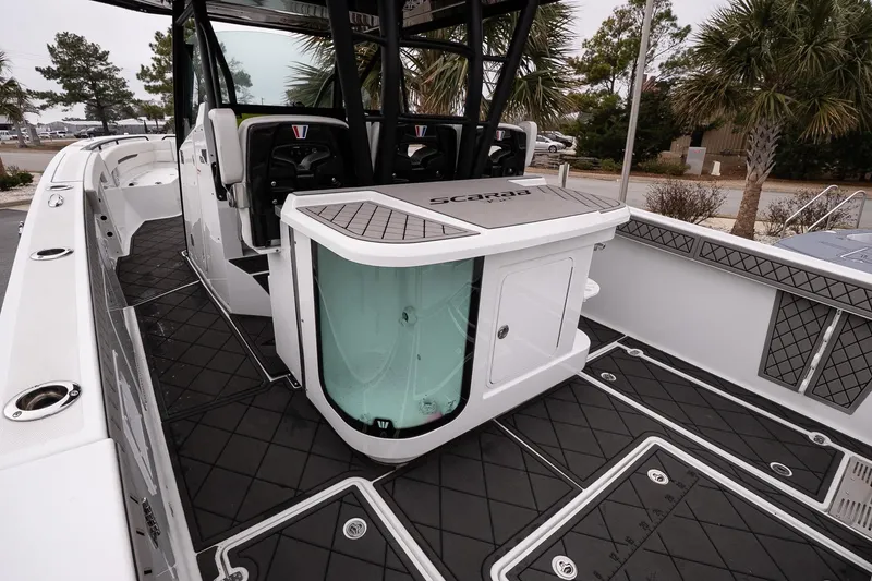 Slide: The Image of 2023 Wellcraft 352 Fisherman boat interior with sleek design and modern features. - 11