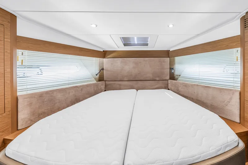 Slide: The Image of Luxurious cabin interior of 2019 Beneteau Gran Turismo 46 yacht with modern design. - 45