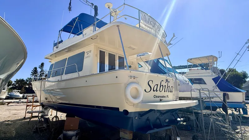 Slide: The Image of 2004 Mainship 400 Trawler in dry dock, Clearwater, Florida. - 2