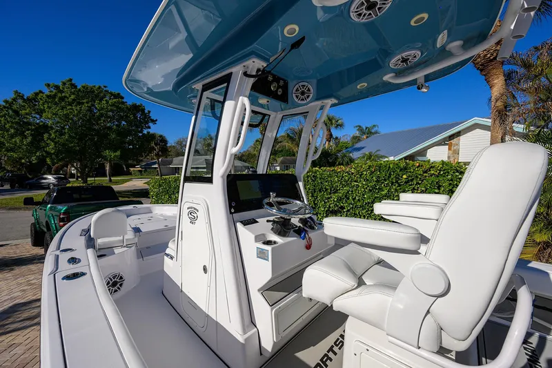 Slide: The Image of 2023 Sportsman Masters 267 Bay Boat with sleek design and modern features. - 34