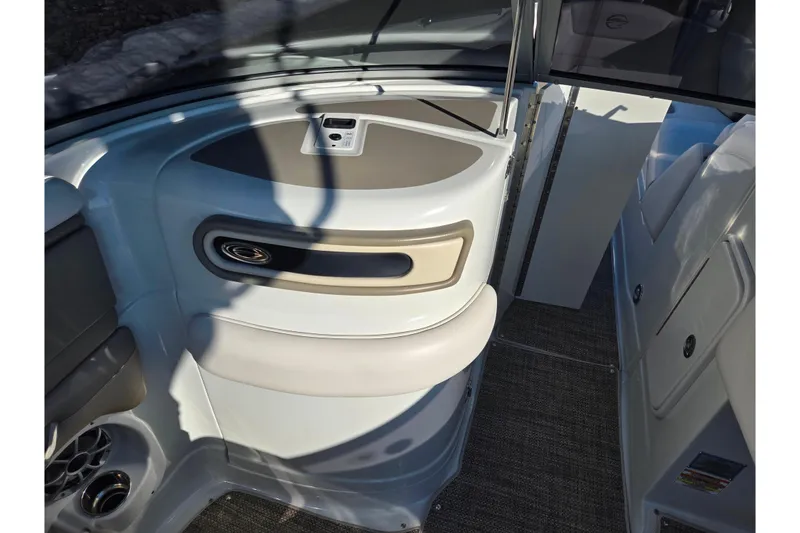 Slide: The Image of 2018 Crownline 275 SS boat interior with sleek design and modern features. - 16