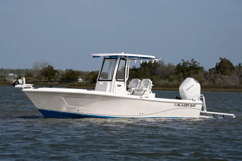 The Image of 2026 Blazer Bay Makaira 2800 boat on calm water, side view. - 0