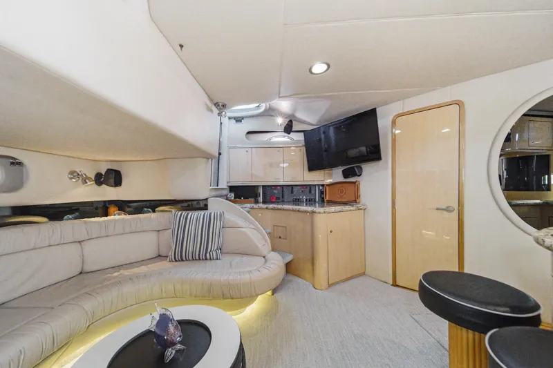 Slide: The Image of Luxurious interior of 1999 Sea Ray 500 Sundancer yacht with modern amenities. - 22