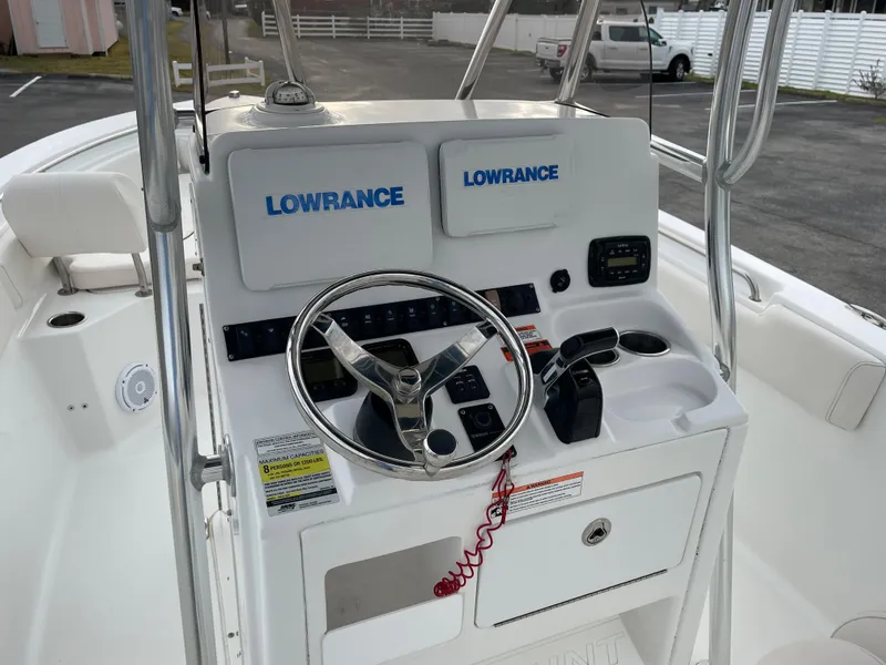 Slide: The Image of 2015 Sea Hunt Ultra 234 boat console with Lowrance equipment. - 35