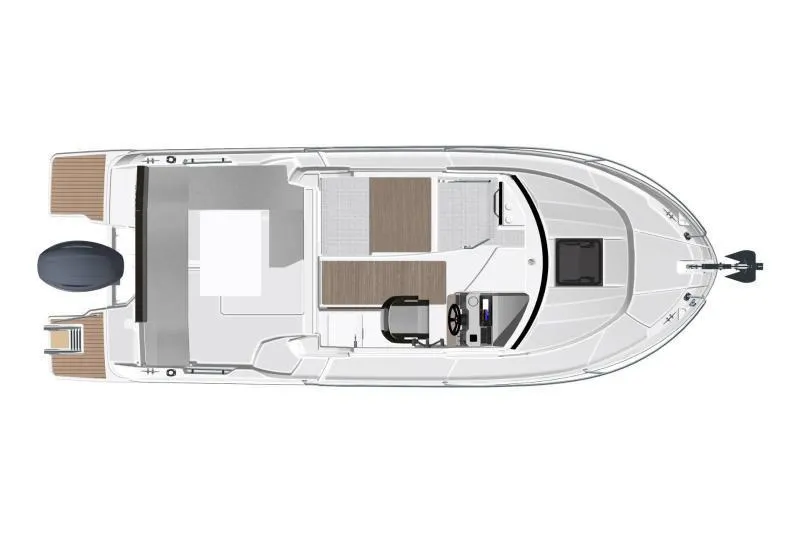 Slide: The Image of Manufacturer Provided Image: Top view of 2025 Jeanneau NC 695 boat layout with interior details. - 8