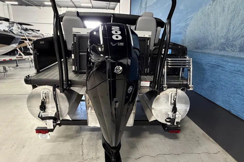 Slide: The Image of 2025 Premier 230 Sunsation Angler 2pt with powerful 200 V6 engine in showroom. - 4