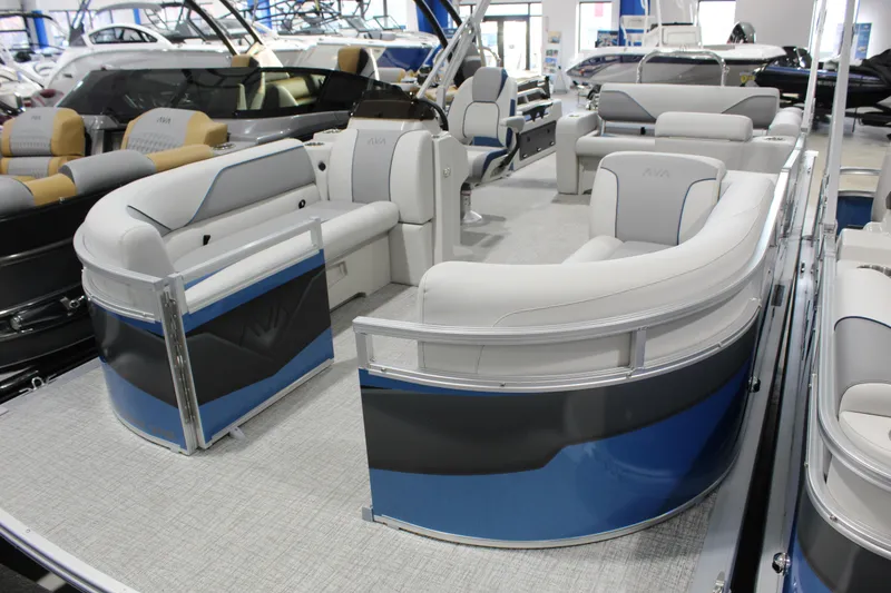 The Image of 2026 Avalon 2385 25 Venture 85 VRB pontoon boat with luxurious seating and modern design. - 0