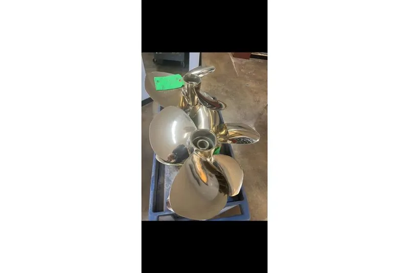 Slide: The Image of Polished propeller for 2008 Tiara Yachts 3900 Sovran on display stand. - 41