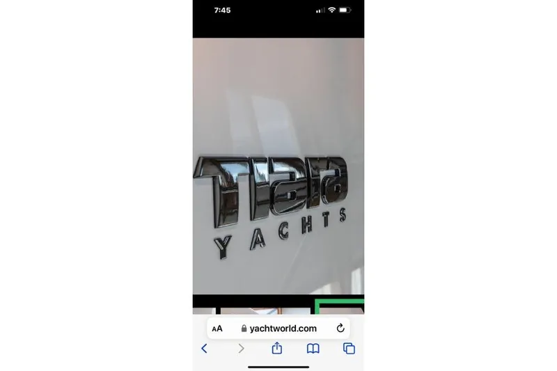 Slide: The Image of Tiara Yachts logo on 2008 Tiara 3900 Sovran yacht exterior. - 44