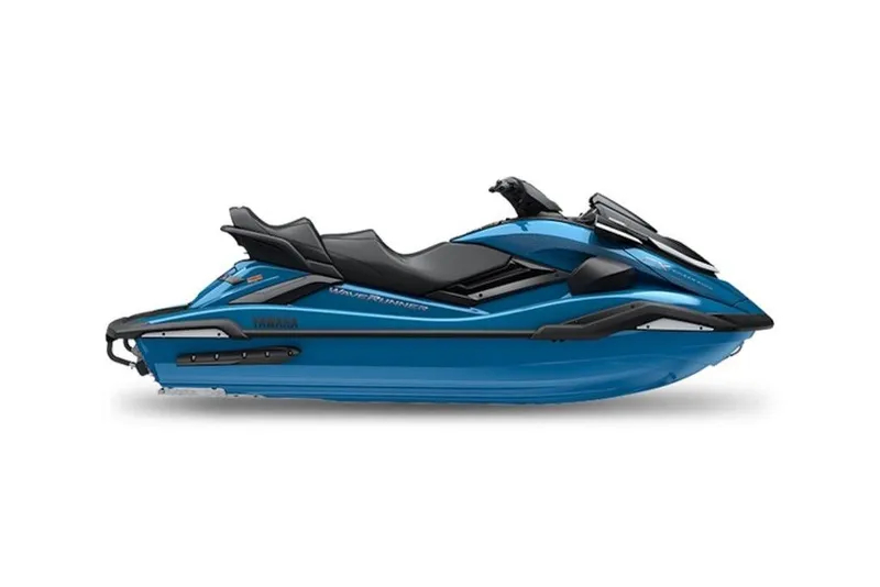 Slide: The Image of 2025 Yamaha WaveRunner FX Cruiser SVHO in sleek blue design. - 23