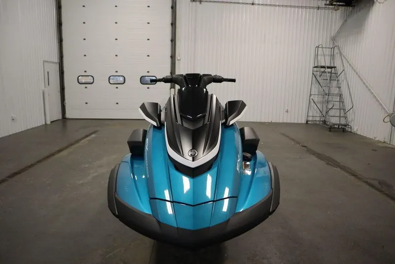 Slide: The Image of 2025 Yamaha WaveRunner FX Cruiser SVHO in a garage, front view. - 4