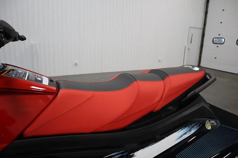 Slide: The Image of 2026 Yamaha WaveRunner VX Deluxe with sleek red and black seat design. - 15