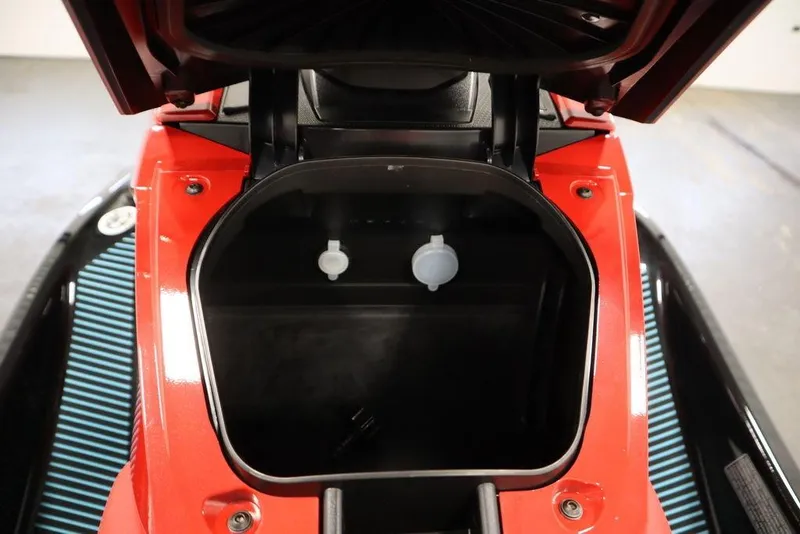 Slide: The Image of Open storage compartment of 2026 Yamaha WaveRunner VX Deluxe, showcasing interior space. - 18