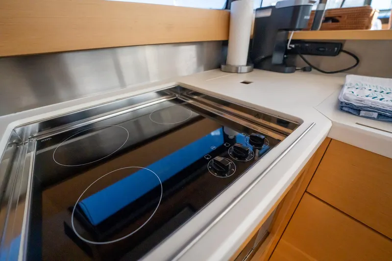Slide: The Image of Modern kitchen in 2013 Prestige 500S yacht with sleek electric stovetop. - 11