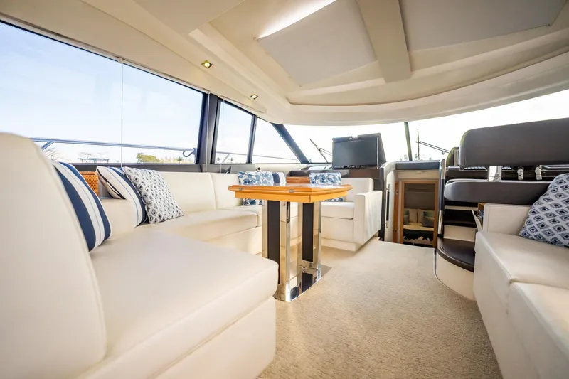 Slide: The Image of Luxurious interior of 2013 Prestige 500S yacht with elegant seating and modern decor. - 34