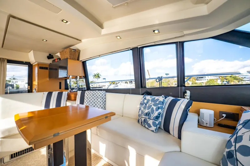 Slide: The Image of Luxurious interior of 2013 Prestige 500S yacht with elegant seating and decor. - 38