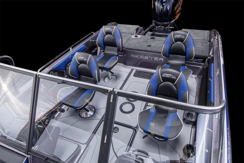 Slide: The Image of Manufacturer Provided Image: 2026 Skeeter Solera 189 boat interior with four blue and black seats. - 20