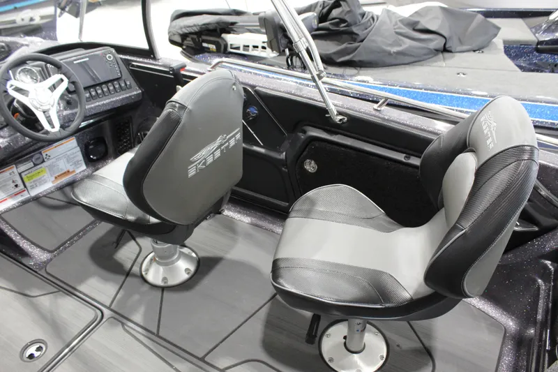 Slide: The Image of 2026 Skeeter Solera 189 boat interior with two swivel seats and control panel. - 6