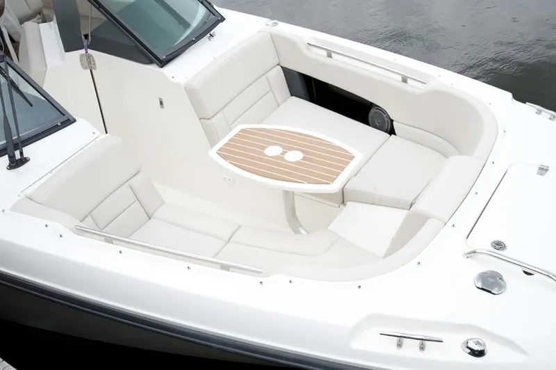 Slide: The Image of Manufacturer Provided Image: 2016 Boston Whaler 230 Vantage boat with spacious seating and table. - 2