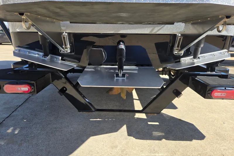 Slide: The Image of Rear view of a 2020 Moomba Helix boat trailer with metal components. - 11