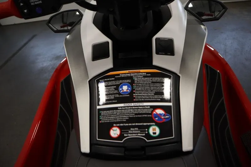 Slide: The Image of 2025 Yamaha WaveRunner GP HO dashboard with safety instructions and controls. - 14