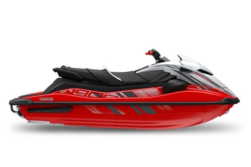 Slide: The Image of 2025 Yamaha WaveRunner GP HO in vibrant red and black design. - 19