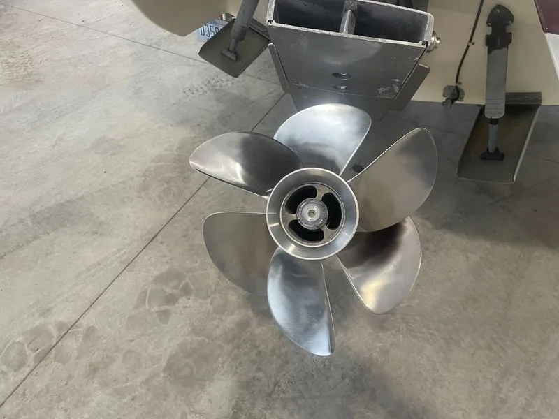 Slide: The Image of Close-up of a 2001 Cobalt 227 boat propeller. - 8