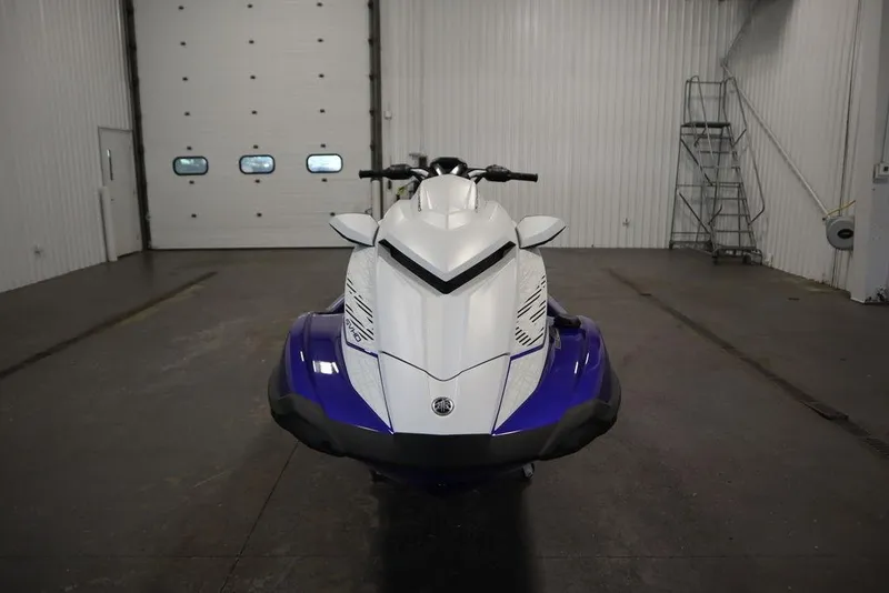 Slide: The Image of 2024 Yamaha WaveRunner GP SVHO in a garage, front view. - 2