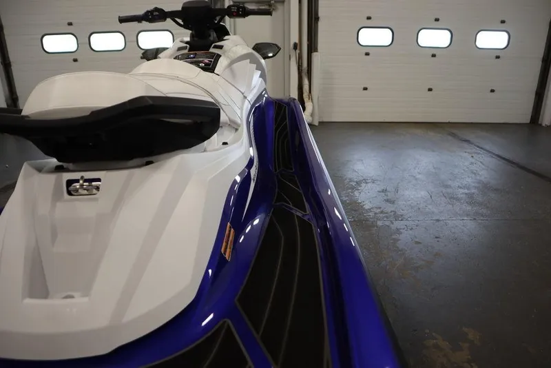 Slide: The Image of 2024 Yamaha WaveRunner GP SVHO in a garage, showcasing sleek design and vibrant colors. - 21