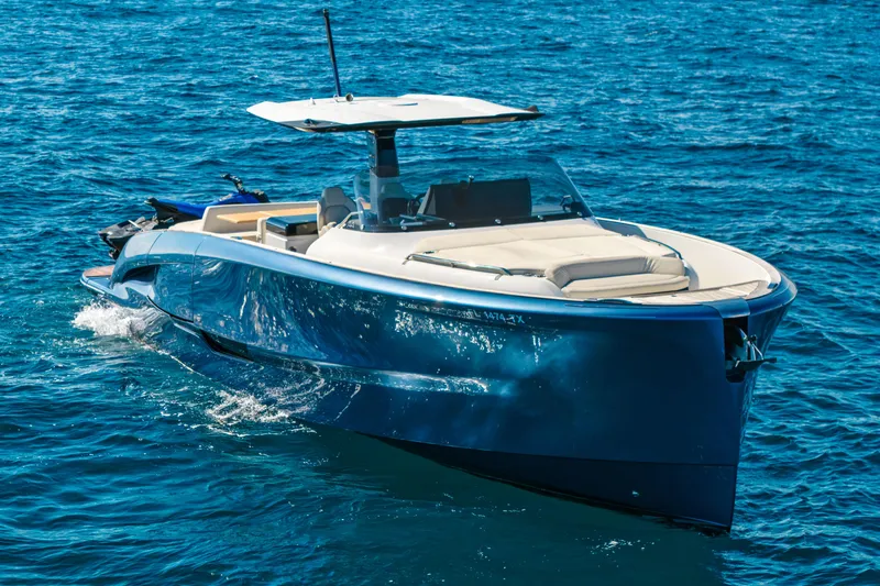 The Image of 2024 Solaris Power 44 yacht cruising on open blue sea. - 0