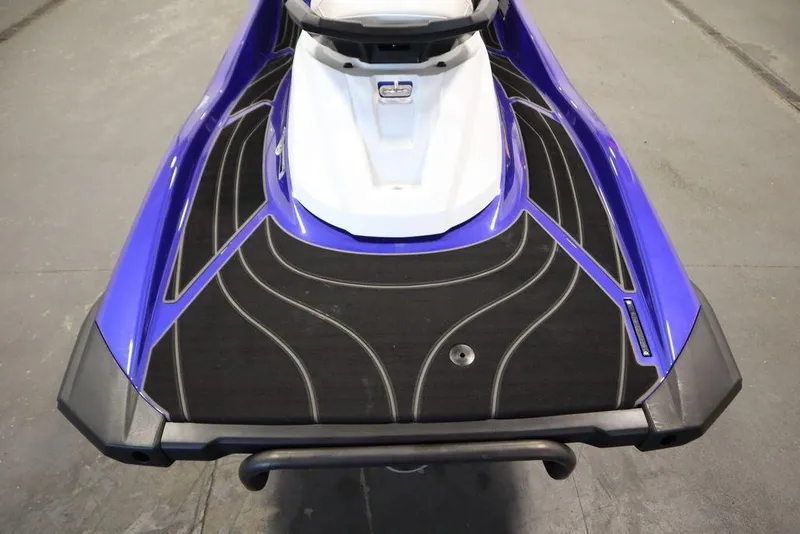 Slide: The Image of 2024 Yamaha WaveRunner GP SVHO, blue and black deck, sleek design. - 21