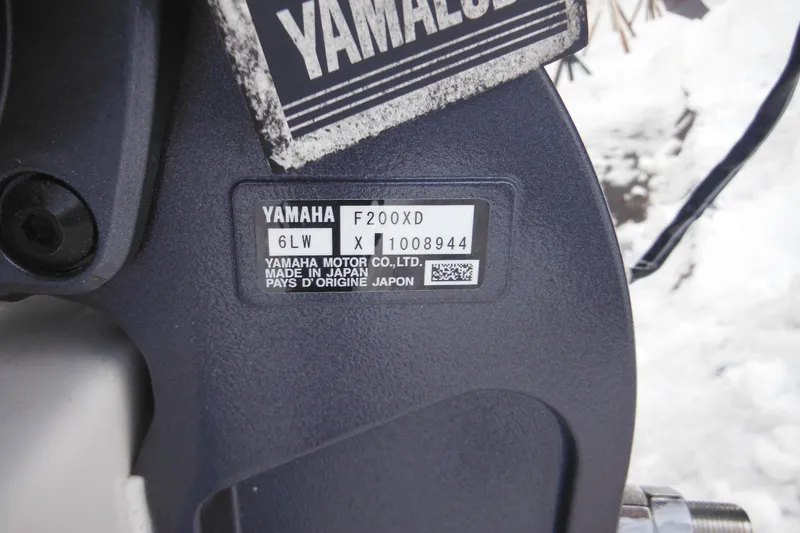 Slide: The Image of Yamaha F200XD engine label on 2026 Tidewater 220 LXF boat. - 5