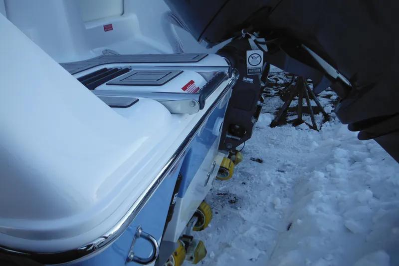 Slide: The Image of 2026 Tidewater 220 LXF boat detail with snow-covered ground. - 6