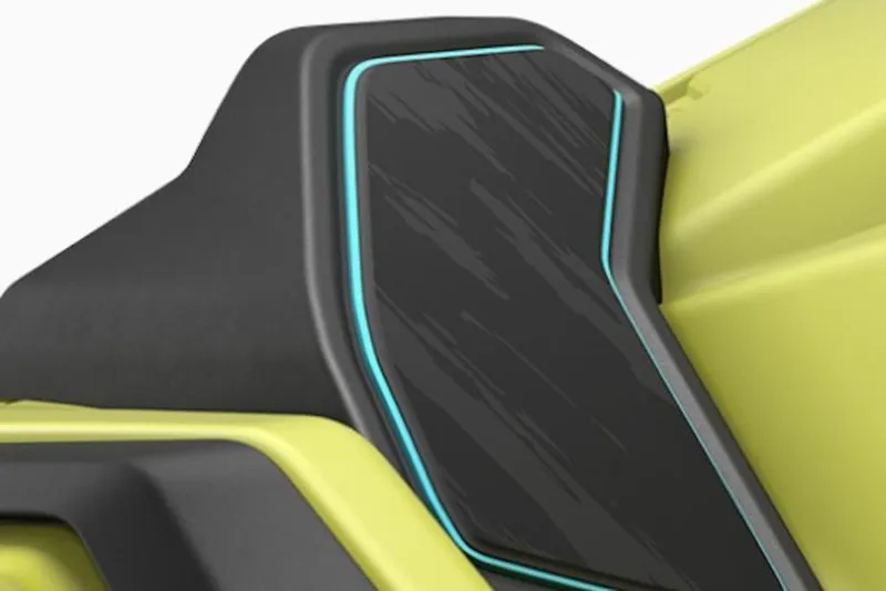 Slide: The Image of 2025 Yamaha WaveRunner JetBlaster PRO 3-Up, sleek design detail in black and yellow. - 3