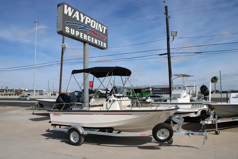 The Image of 2026 Boston Whaler 150 Montauk boat at Waypoint Marine Supercenter. - 0