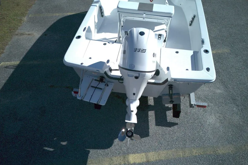 Slide: The Image of 2026 Frontier 180 boat with Yamaha 115 outboard motor, viewed from above. - 3