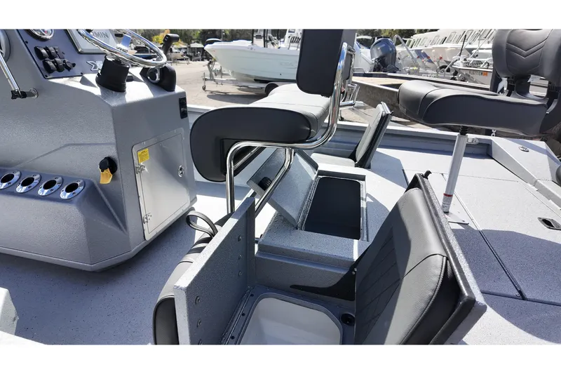 Slide: The Image of Interior of Xpress H22B Bay boat, model year 2026. - 11