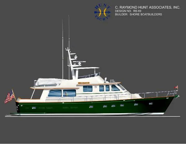 Slide: The Image of Custom Hunt Raised Pilothouse 1993 - 1