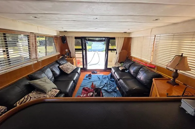 Slide: The Image of Luxurious interior of 1993 McKinna 48 Pilothouse with leather seating and elegant decor. - 27